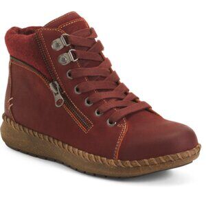 Biza Royalty Ankle Boot-Size 38/US 7.5-8-Wine Suede NIB
